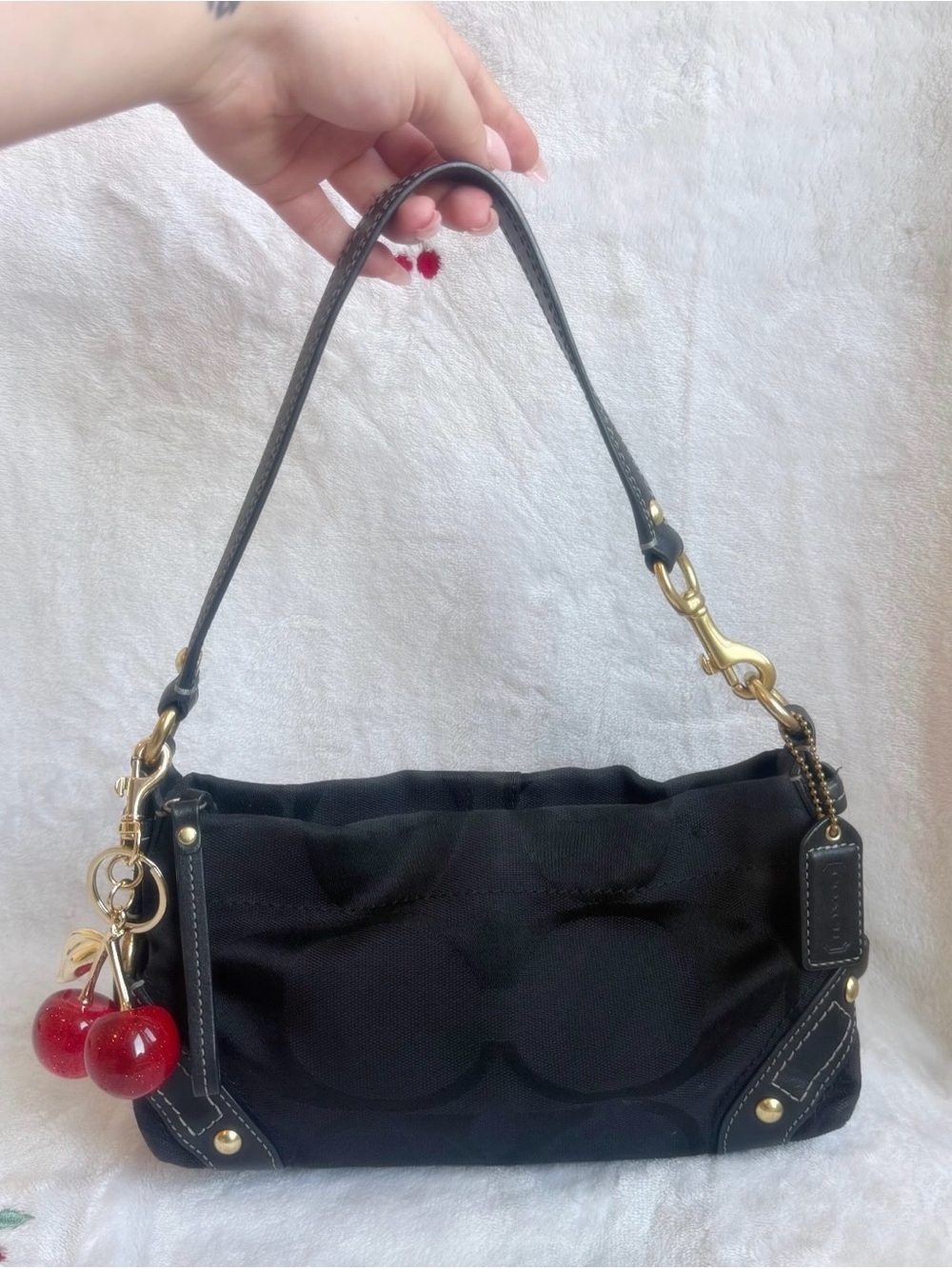 vintage coach mini carly in black